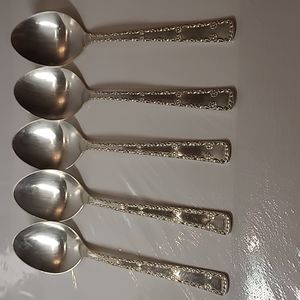 Vintage USSR silver plate soup spoons 7 1/4" beautiful  & great conditio…